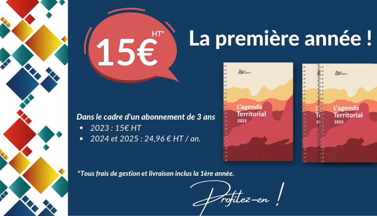 PROMOS - Agenda Territorial 2023 à 15€ HT la 1ère année pour tout abonnement de 3 ans